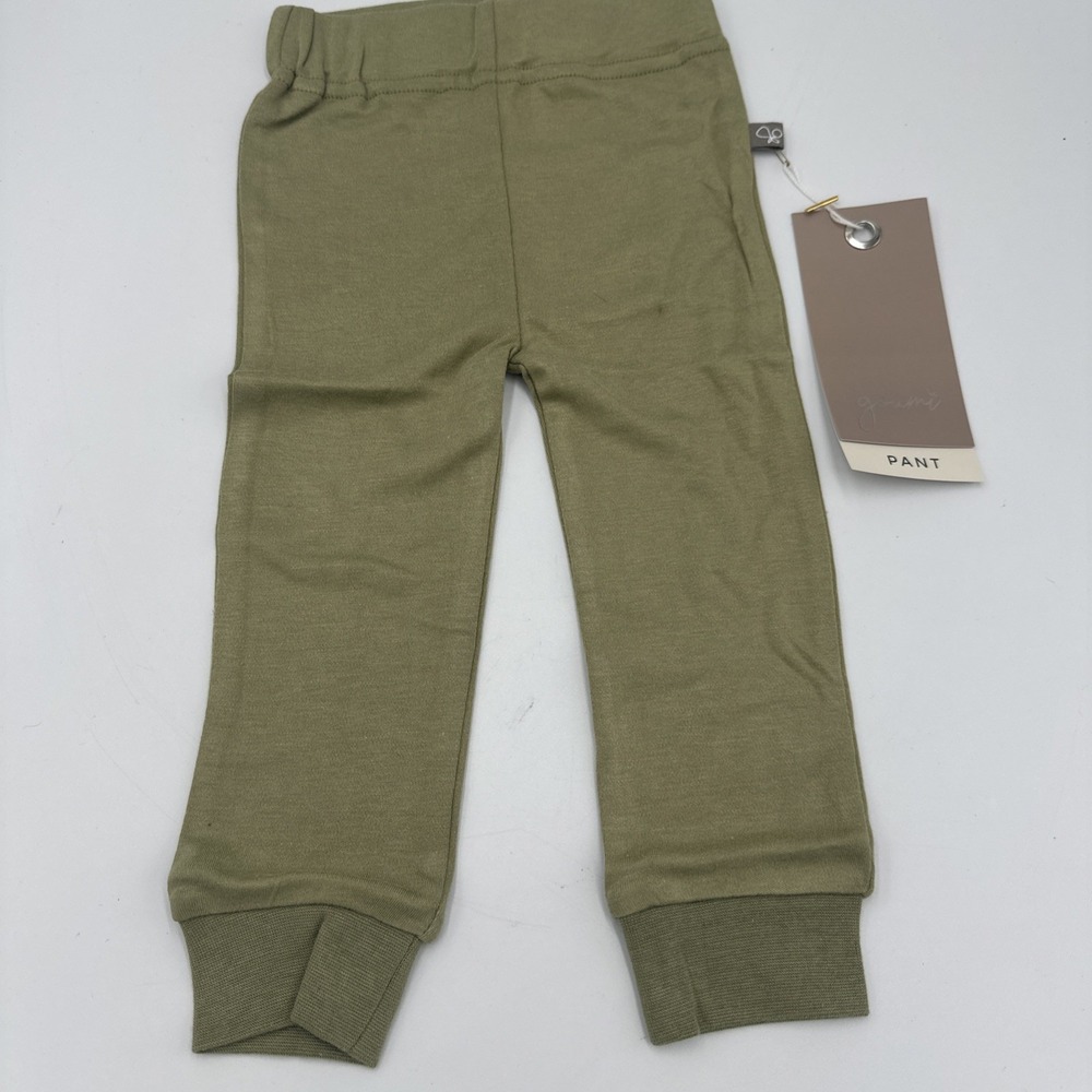 Goumi Kids Baby Infant Pants Bamboo Organic Cotton Size 0-3 Months Olive Green